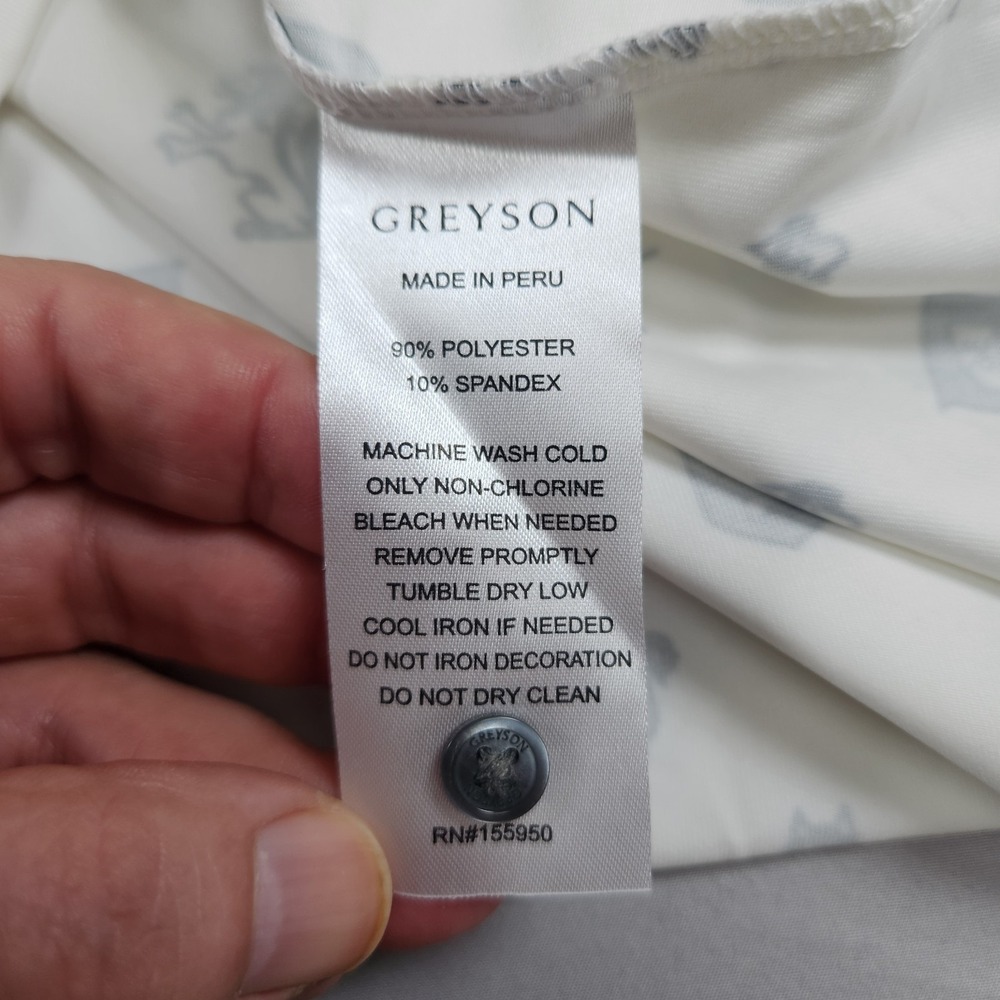 Greyson Womens Golf Polo Size XL All Over Print Performance Stretch New - Picture 7 of 9